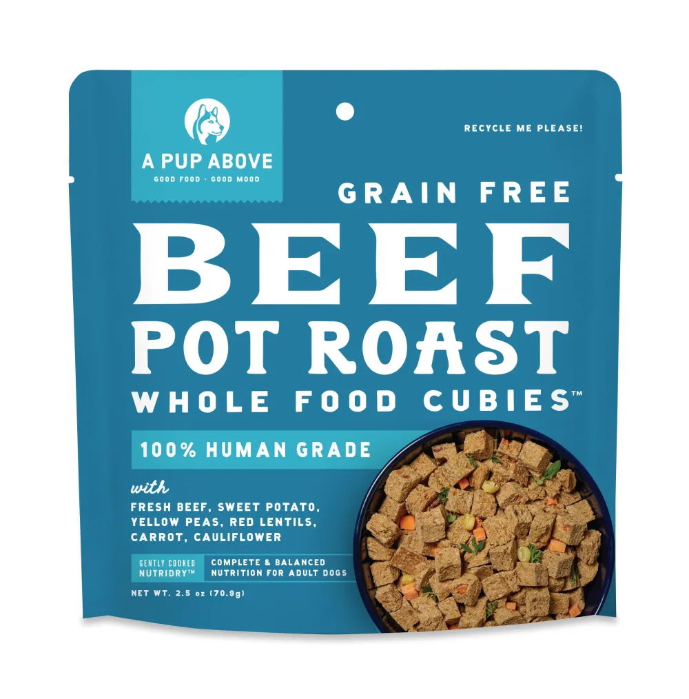 A Pup Above Dry Food | Air-Dried & Dehydrated Food^Cubies Beef Pot Roast Grain-Free Dry Dog Food, 2.5-oz