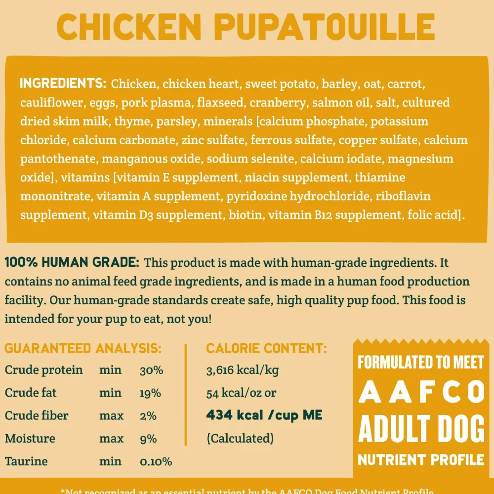 A Pup Above Dry Food | Air-Dried & Dehydrated Food^Cubies Chicken Pupatouille Friendly Grains Dry Dog Food, 2.5-oz