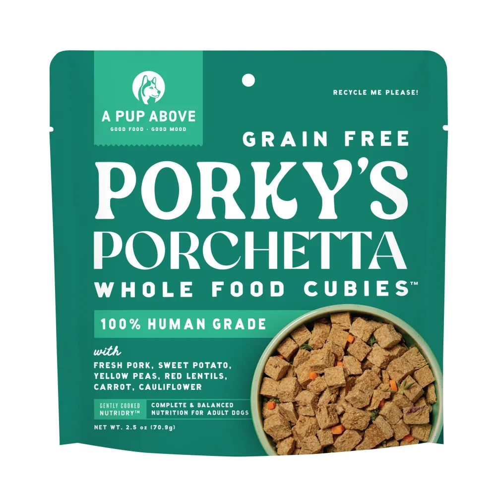 A Pup Above Dry Food | Air-Dried & Dehydrated Food^Cubies Porky's Porchetta Grain-Free Dry Dog Food, 2.5-oz