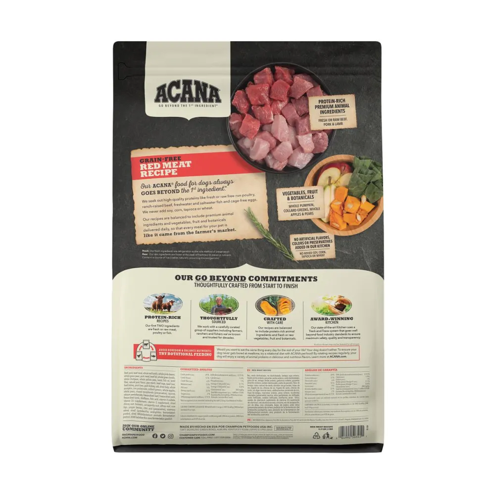 Acana Dry Food^Red Meat Grain-Free Dry Dog Food, 4.5-lb