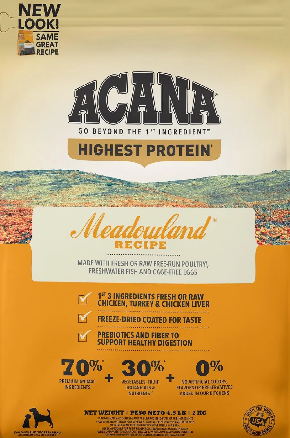 Acana Dry Food^Regionals Meadowland Grain-Free Dry Dog Food, 4.5-lb