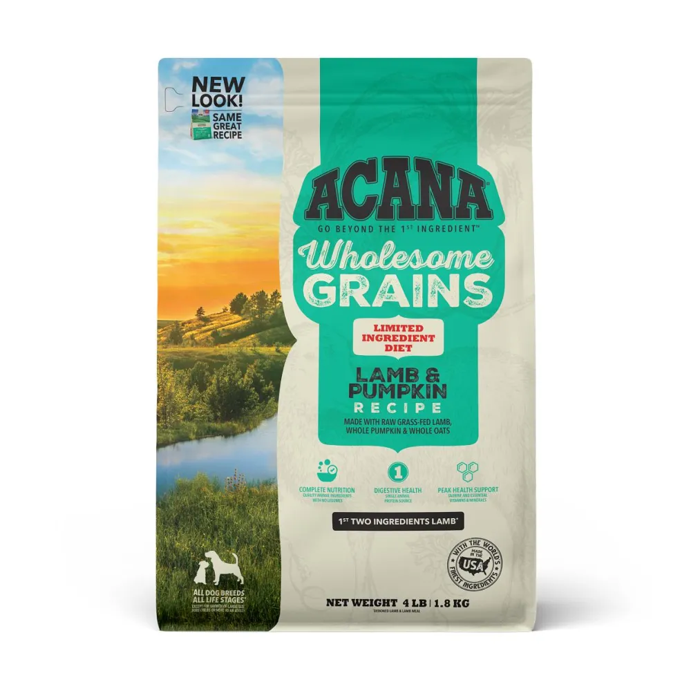 Acana Dry Food^Wholesome Grains Lamb & Pumpkin Dry Dog Food, 4-lb