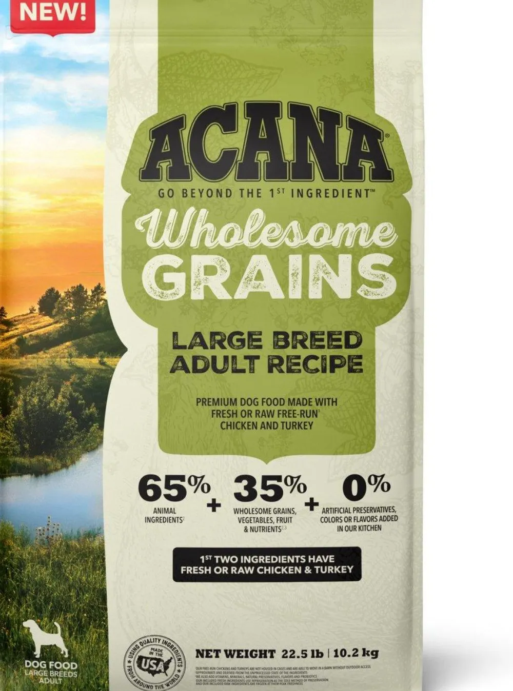 Acana Dry Food^Wholesome Grains Large Breed Adult Recipe Dry Dog Food, 22.5-lb