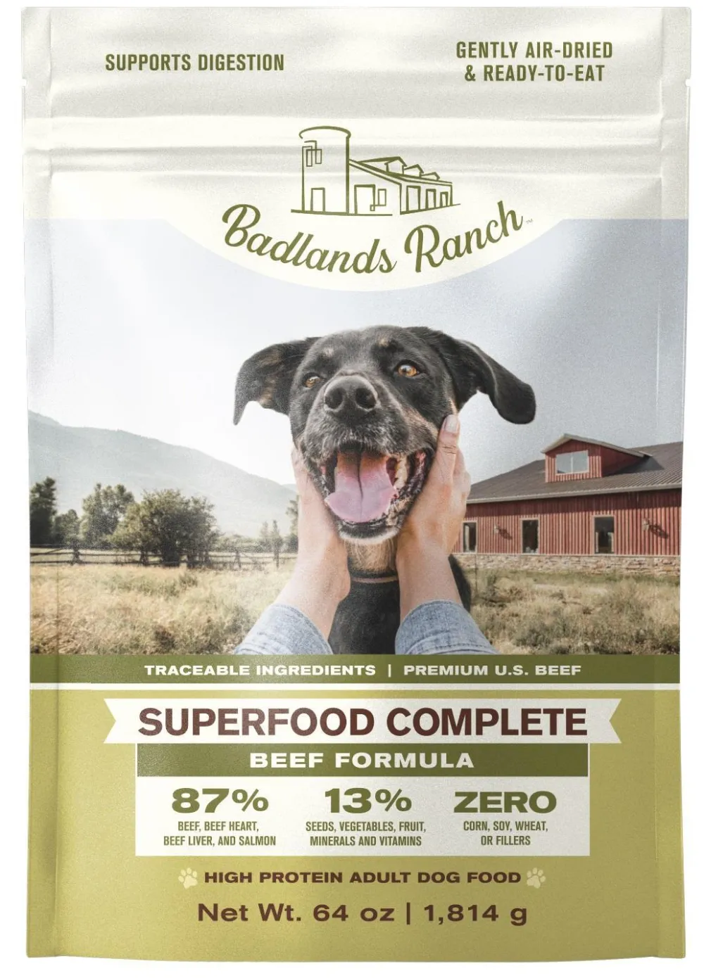 Badlands Ranch Air-Dried & Dehydrated Food^Superfood Complete Beef Formula Gently Air-Dried Dog Food, 11.5-oz