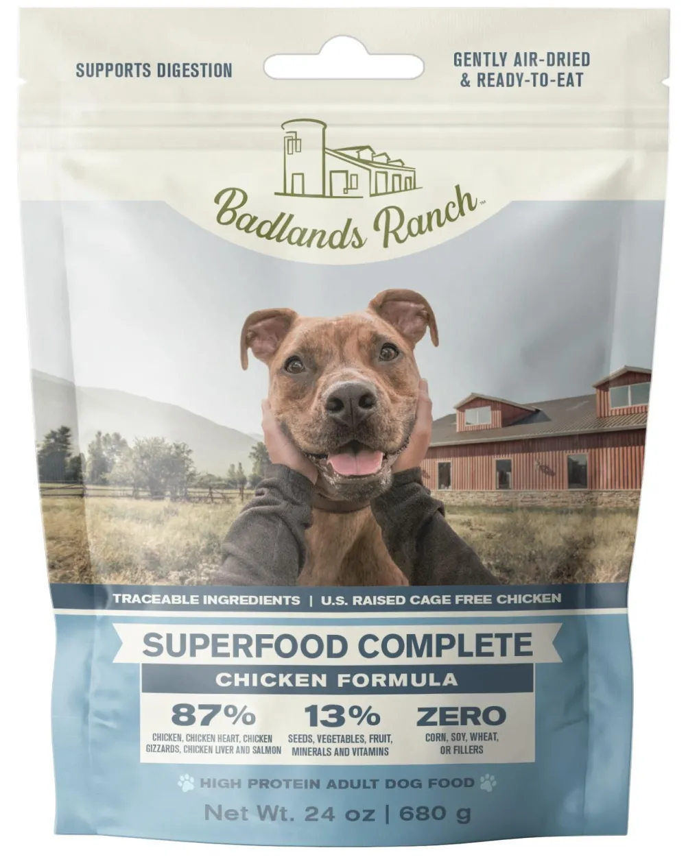 Badlands Ranch Air-Dried & Dehydrated Food^Superfood Complete Chicken Formula Gently Air-Dried Dog Food, 11.5-oz