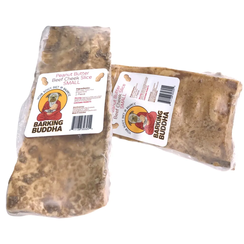 Barking Buddha Bully Sticks & Natural Chews^Peanut Butter Beef Cheek Slice Dog Chew, Small, 1 piece