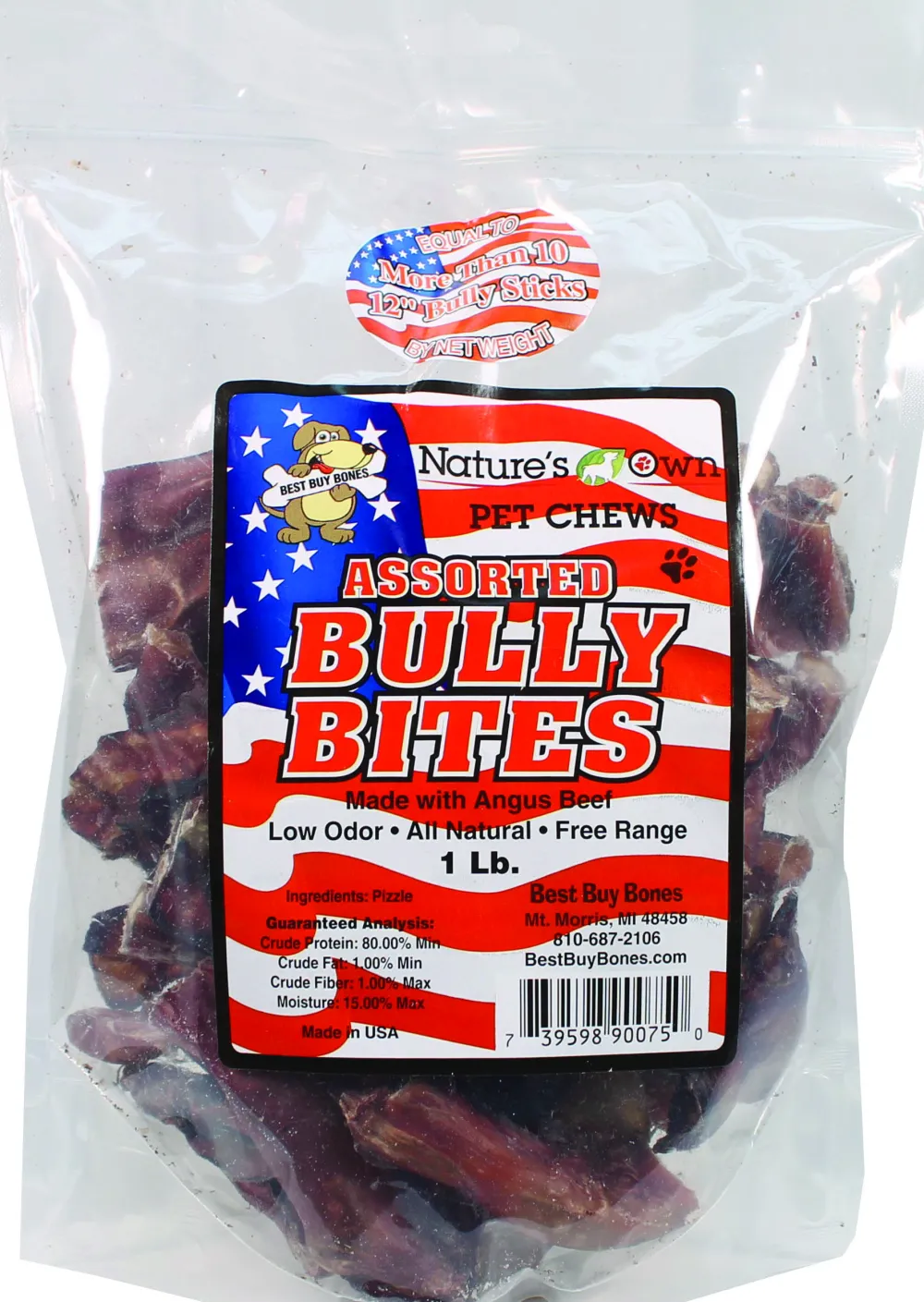 Best Buy Bones Bully Sticks & Natural Chews^Assorted Bully Bites Dog Treats, 1-lb