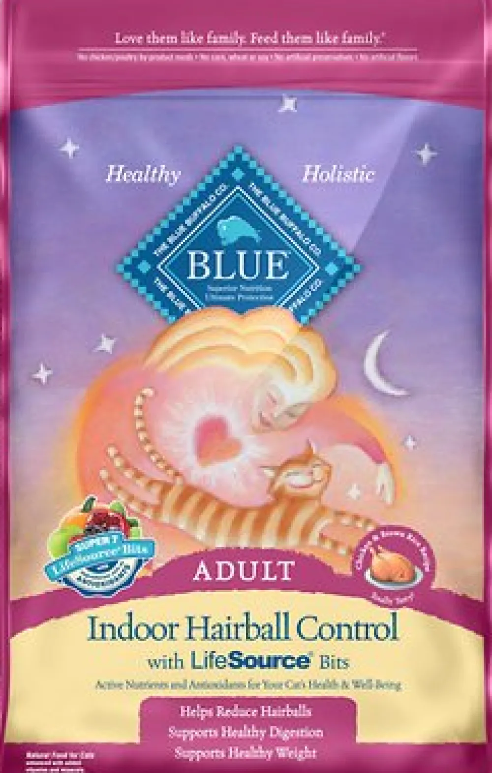 Blue Buffalo Dry Food^Indoor Hairball Control Chicken & Brown Rice Recipe Adult Dry Cat Food, 15-lb (**)