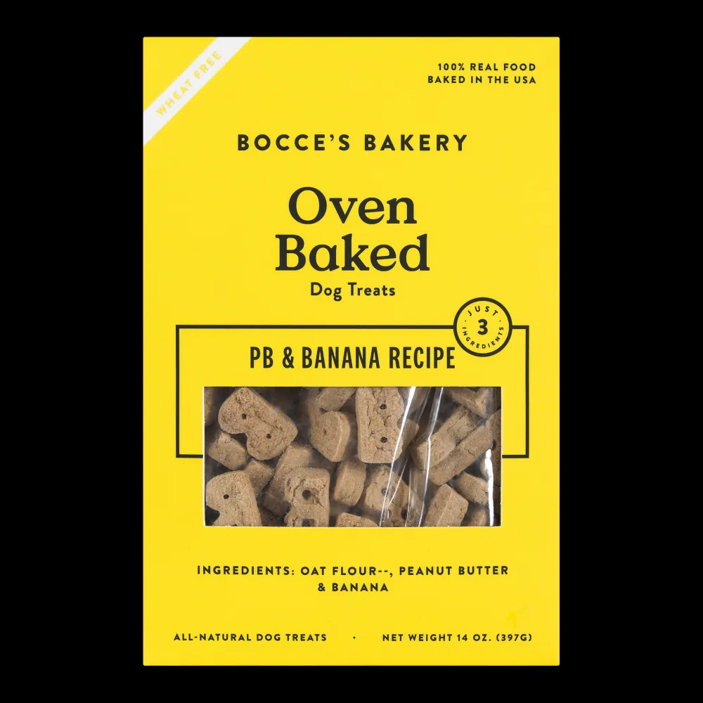 Bocce's Bakery Biscuits & Crunchy Treats^Better Basics Peanut Butter and Banana Dog Biscuits, 14-oz