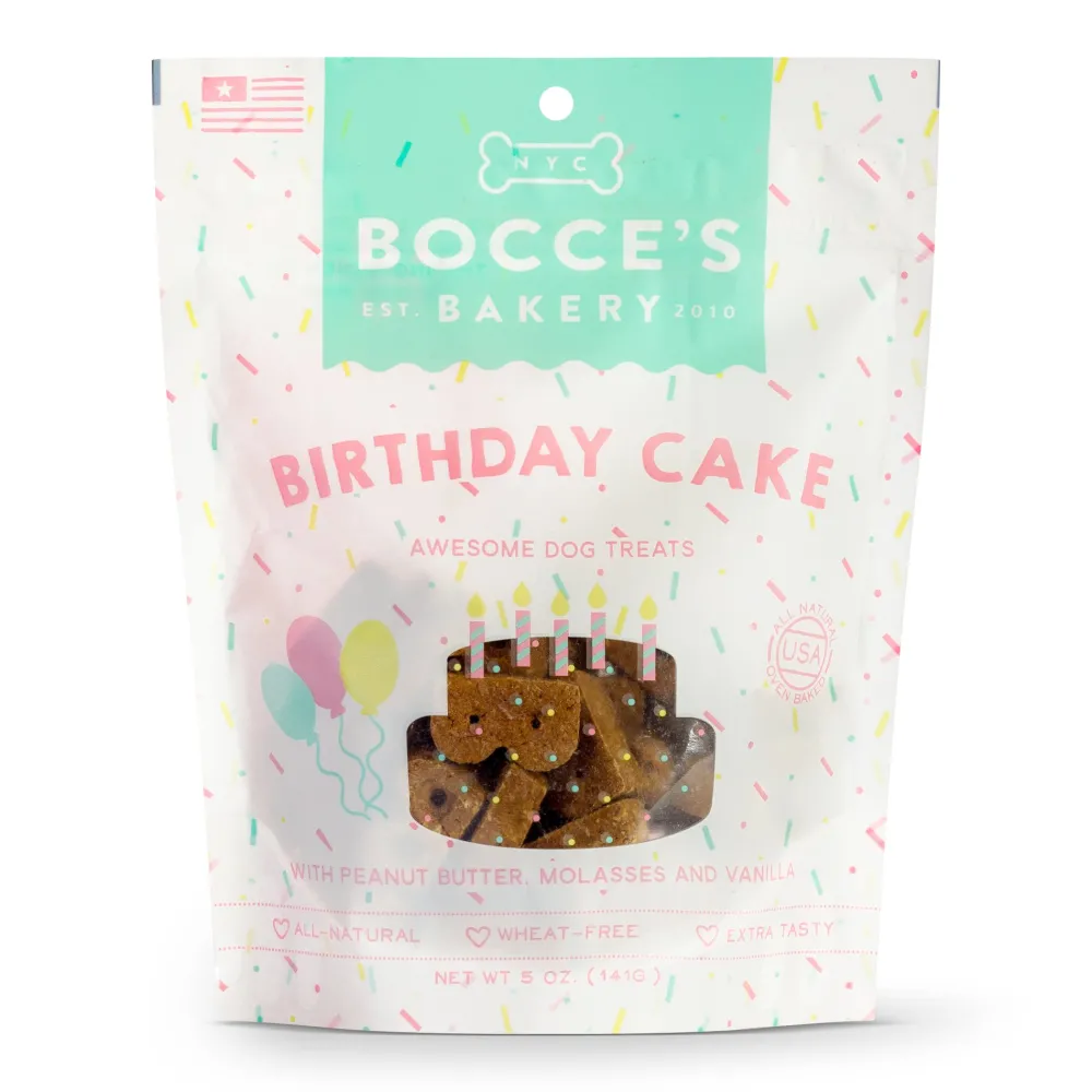 Bocce's Bakery Biscuits & Crunchy Treats^Seasonal Birthday Cake Biscuits 5-oz