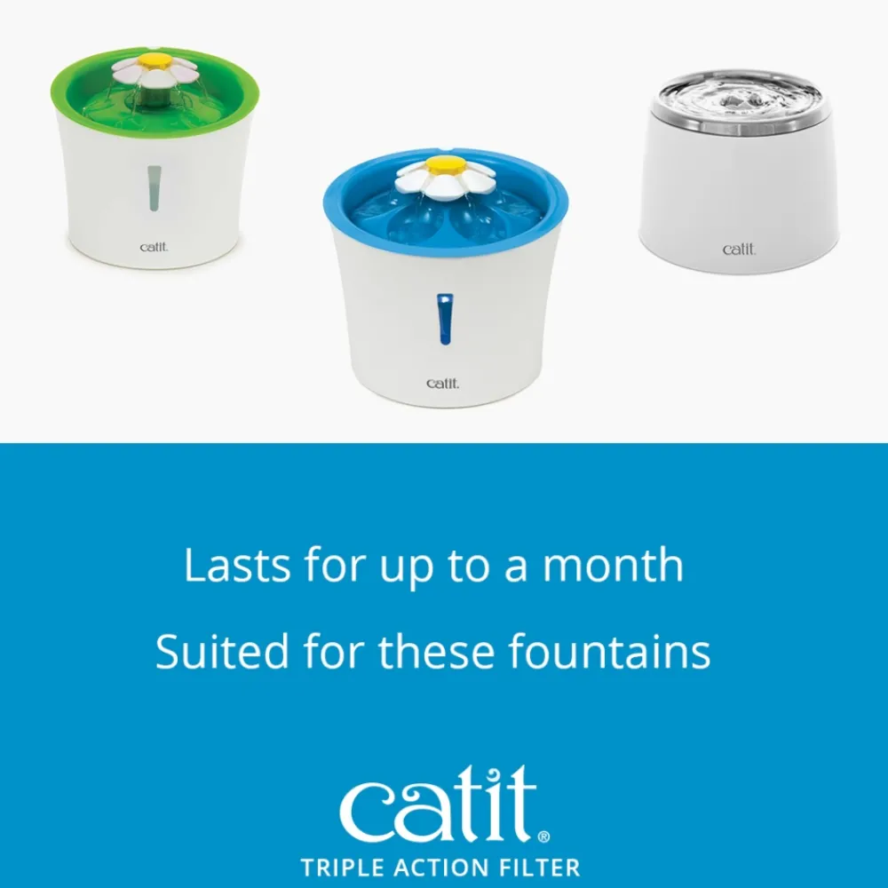 Catit Bowls & Feeders | Bowls & Feeders^Fountain Triple Action Filters, 5-pack