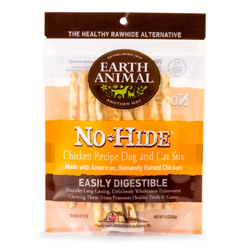 Earth Animal Bully Sticks & Natural Chews^No-Hide Chicken Stix Chew Dog Treat, 10-pk