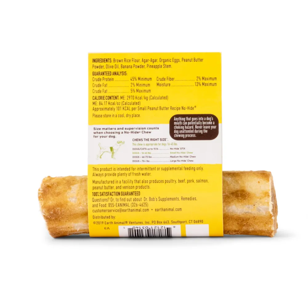 Earth Animal Bully Sticks & Natural Chews^No-Hide Peanut Butter Chew Dog Treat, Small