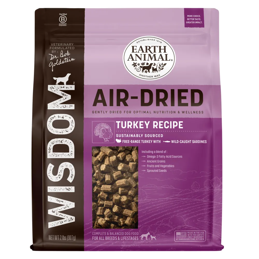 Earth Animal Air-Dried & Dehydrated Food^Wisdom Turkey Air-Dried Dog Food, 2-lb