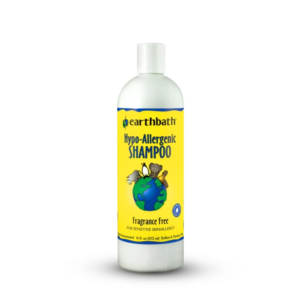 Earthbath Grooming | Grooming^Hypo-Allergenic Shampoo for Dogs & Cats, Fragrance Free, 16-oz