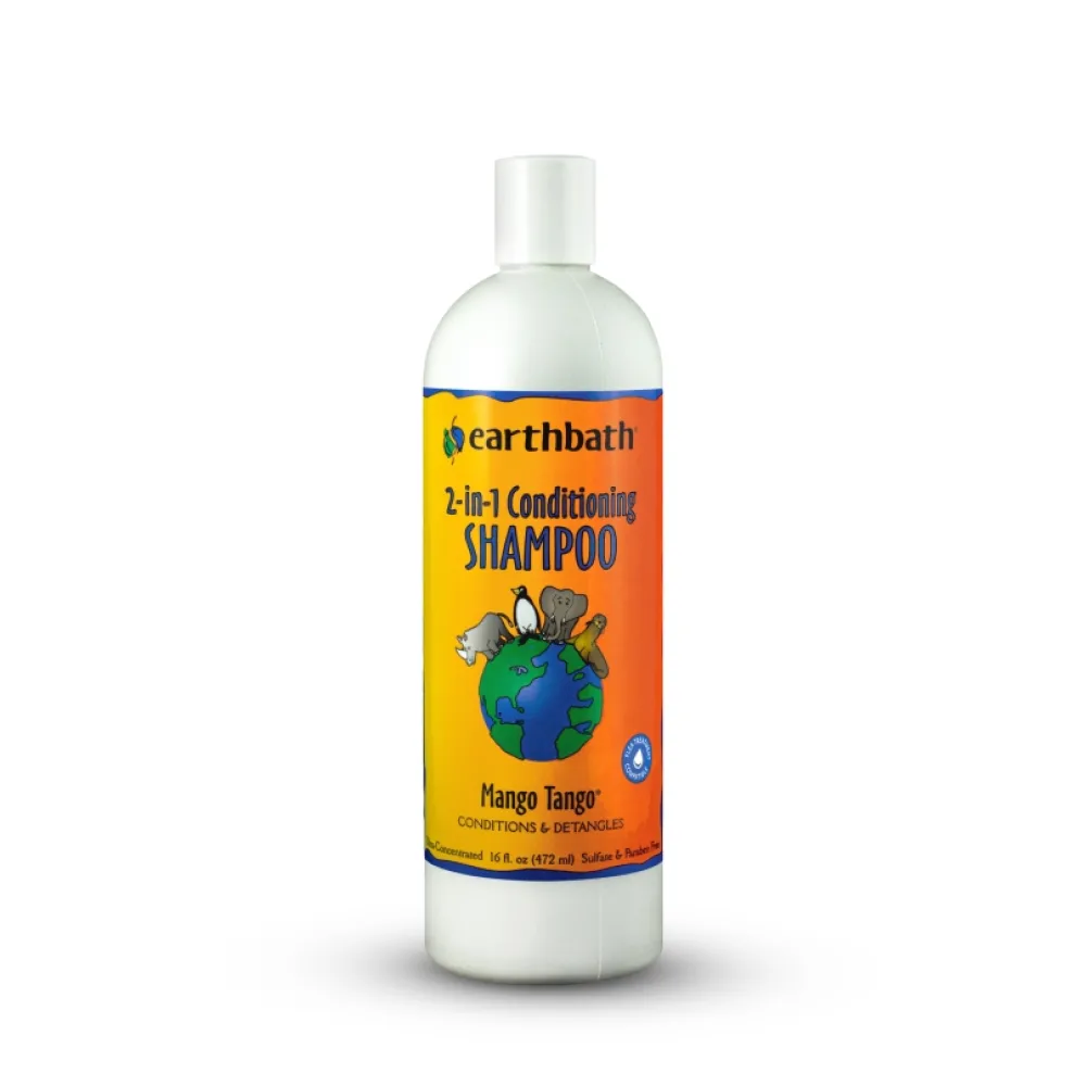 Earthbath Grooming | Grooming^2-in-1 Conditioning Shampoo for Dogs & Cats, Mango Tango, 16-oz