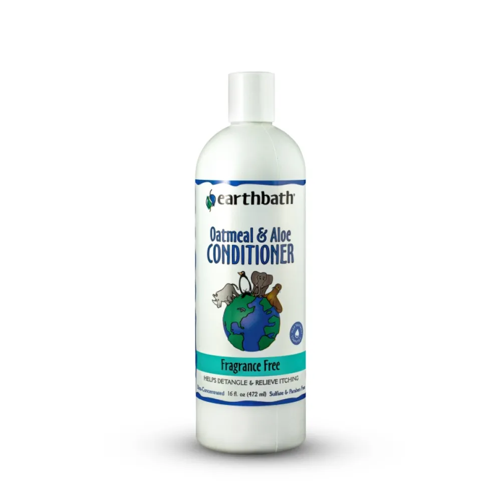 Earthbath Grooming | Grooming^Oatmeal & Aloe Conditioner for Dogs & Cats, Fragrance Free, 16-oz