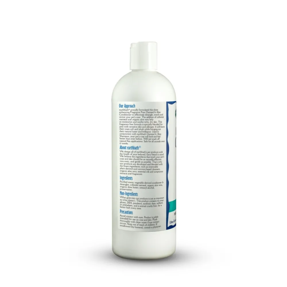 Earthbath Grooming | Grooming^Oatmeal & Aloe Conditioner for Dogs & Cats, Fragrance Free, 16-oz