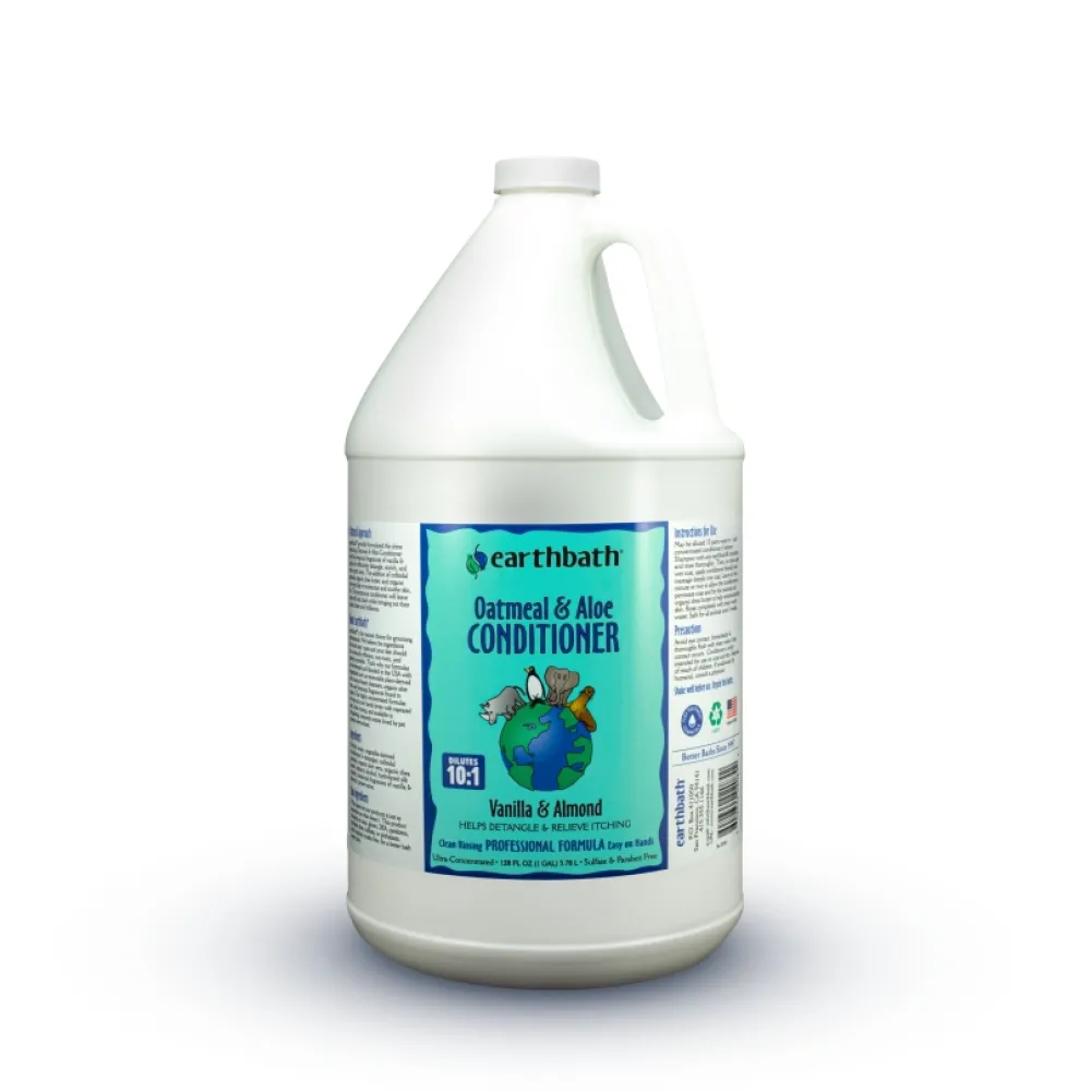 Earthbath Grooming | Grooming^Oatmeal & Aloe Conditioner for Dogs & Cats, Vanilla & Almond, 128-oz