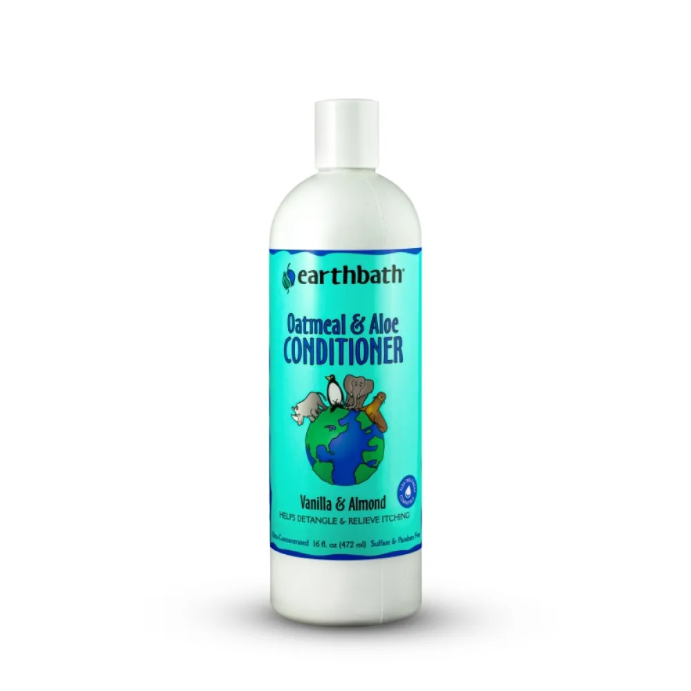 Earthbath Grooming | Grooming^Oatmeal & Aloe Conditioner for Dogs & Cats, Vanilla & Almond, 16-oz