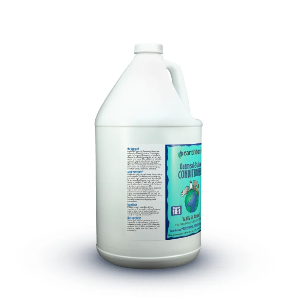 Earthbath Grooming | Grooming^Oatmeal & Aloe Conditioner for Dogs & Cats, Vanilla & Almond, 128-oz