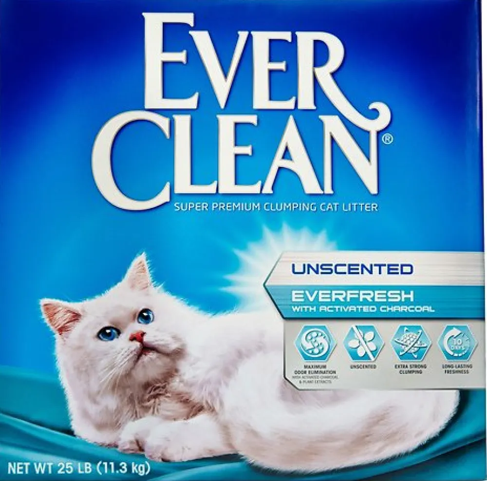 Ever Clean Litter & Accessories | Litter & Accessories^Everfresh with Activated Charcoal Unscented Premium Clumping Clay Cat Litter, 25-lb box