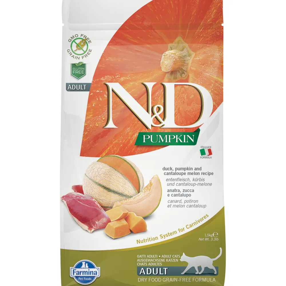 Farmina Dry Food^N&D Pumpkin Duck & Cantaloupe Melon Adult Dry Cat Food, 3.3-lb
