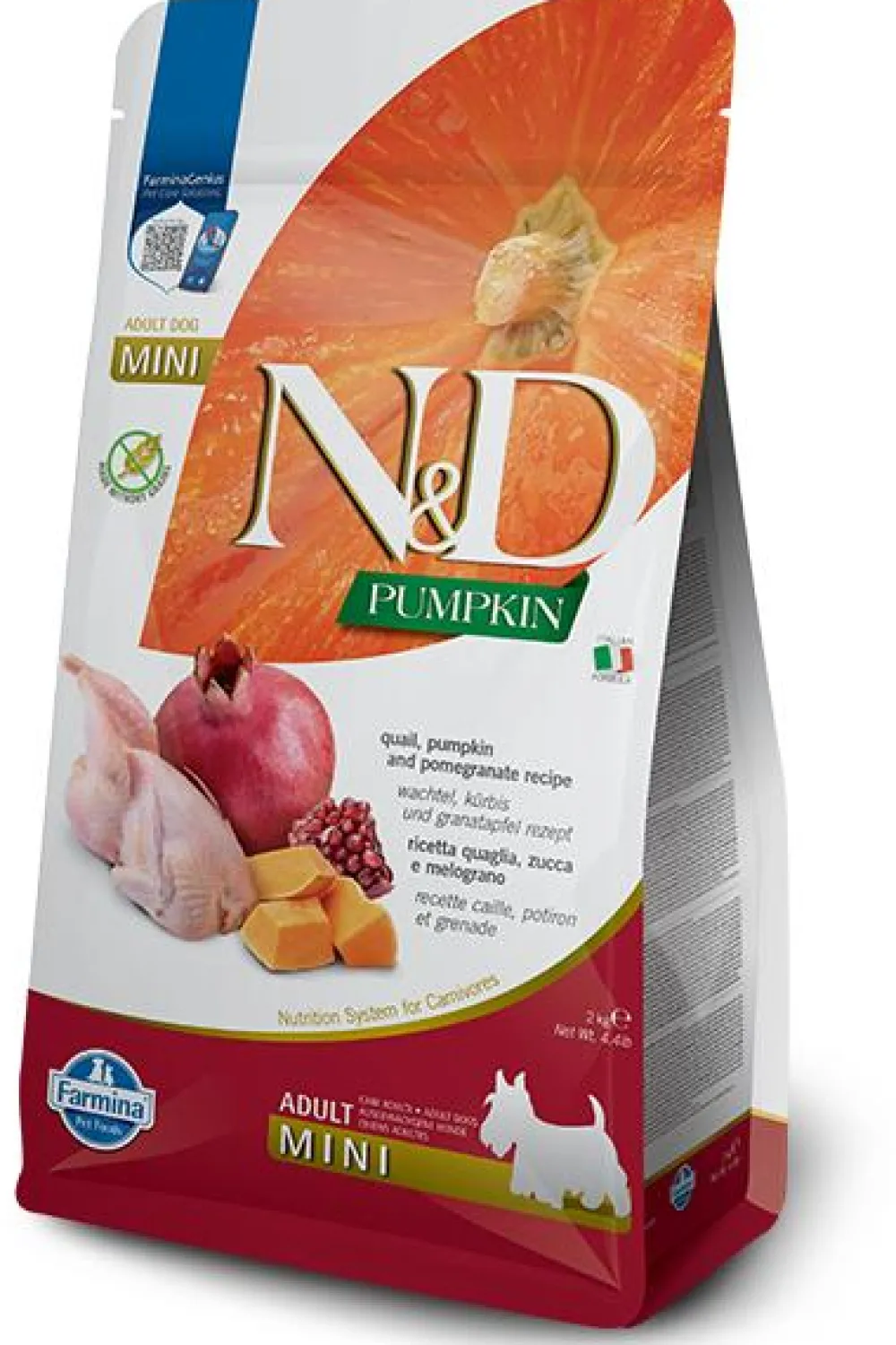 Farmina Dry Food^N&D Pumpkin Quail & Pomegranate Adult Mini Dry Dog Food, 4.4-lb