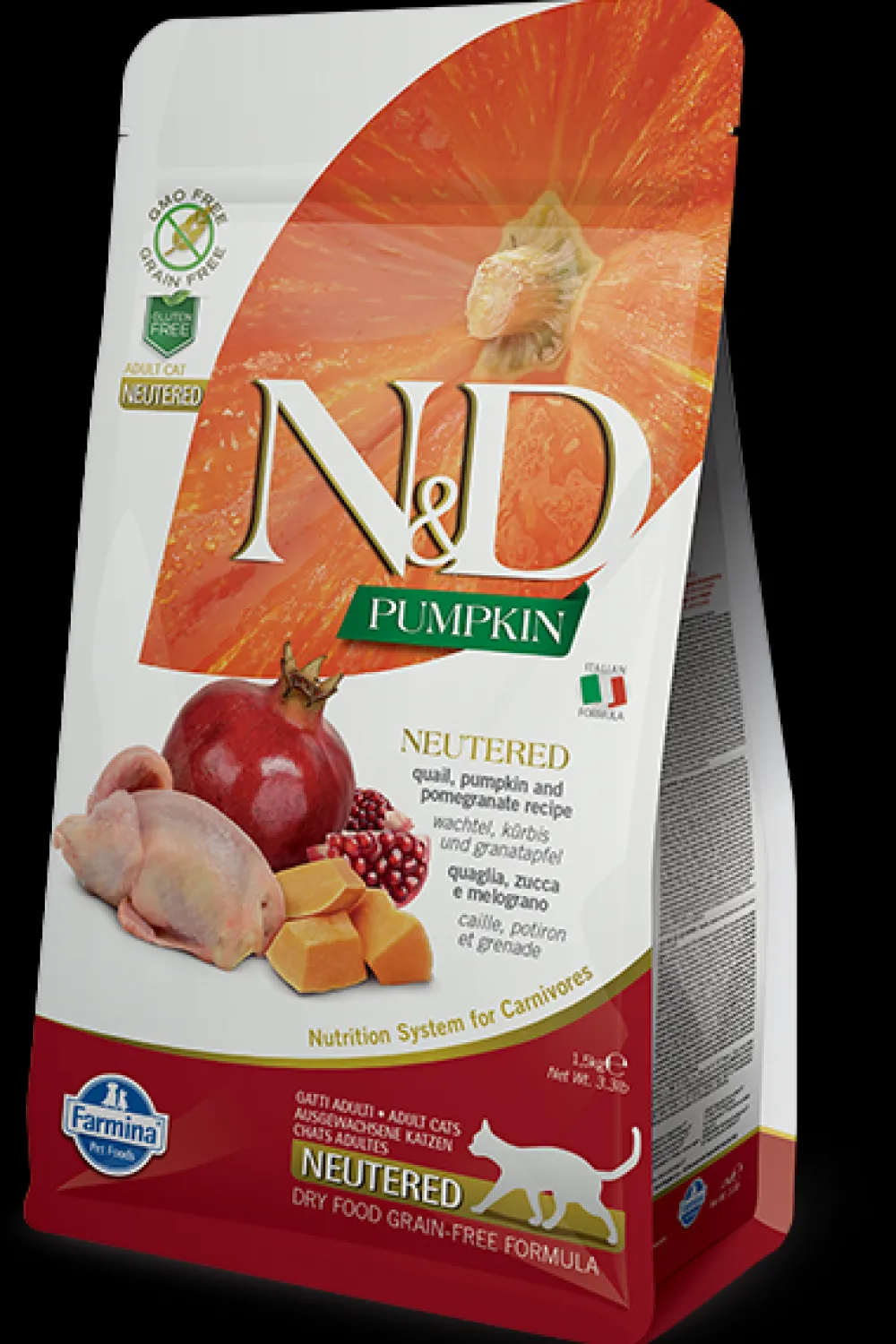 Farmina Dry Food^N&D Pumpkin Quail & Pomegranate Neutered Dry Cat Food, 3.3-lb