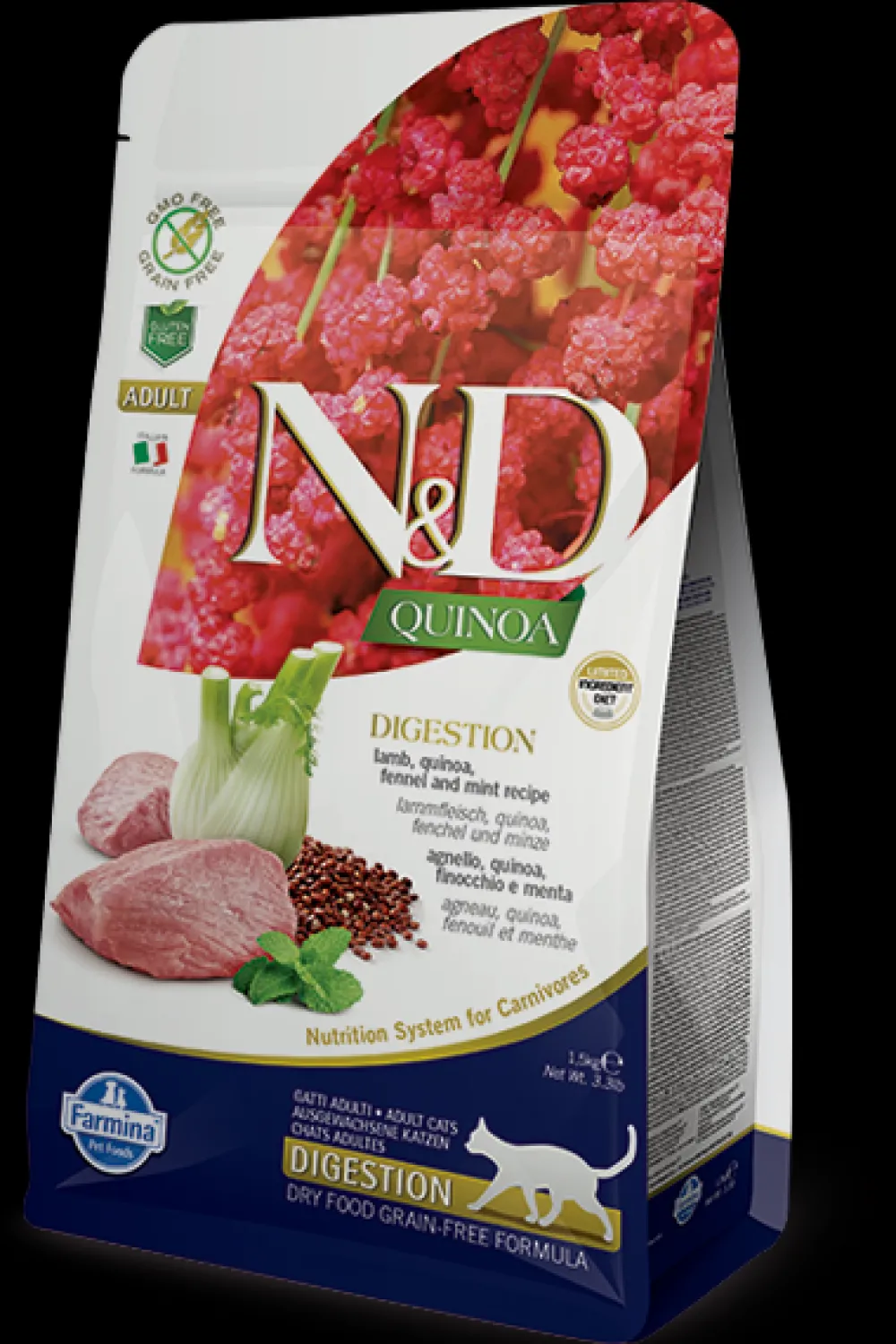 Farmina Dry Food^N&D Quinoa Digestion Lamb Dry Cat Food, 3.3-lb