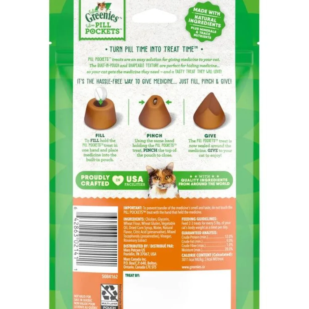 Greenies Healthcare | Healthcare^Feline Pill Pockets Chicken Flavor Cat Treats, 45-count