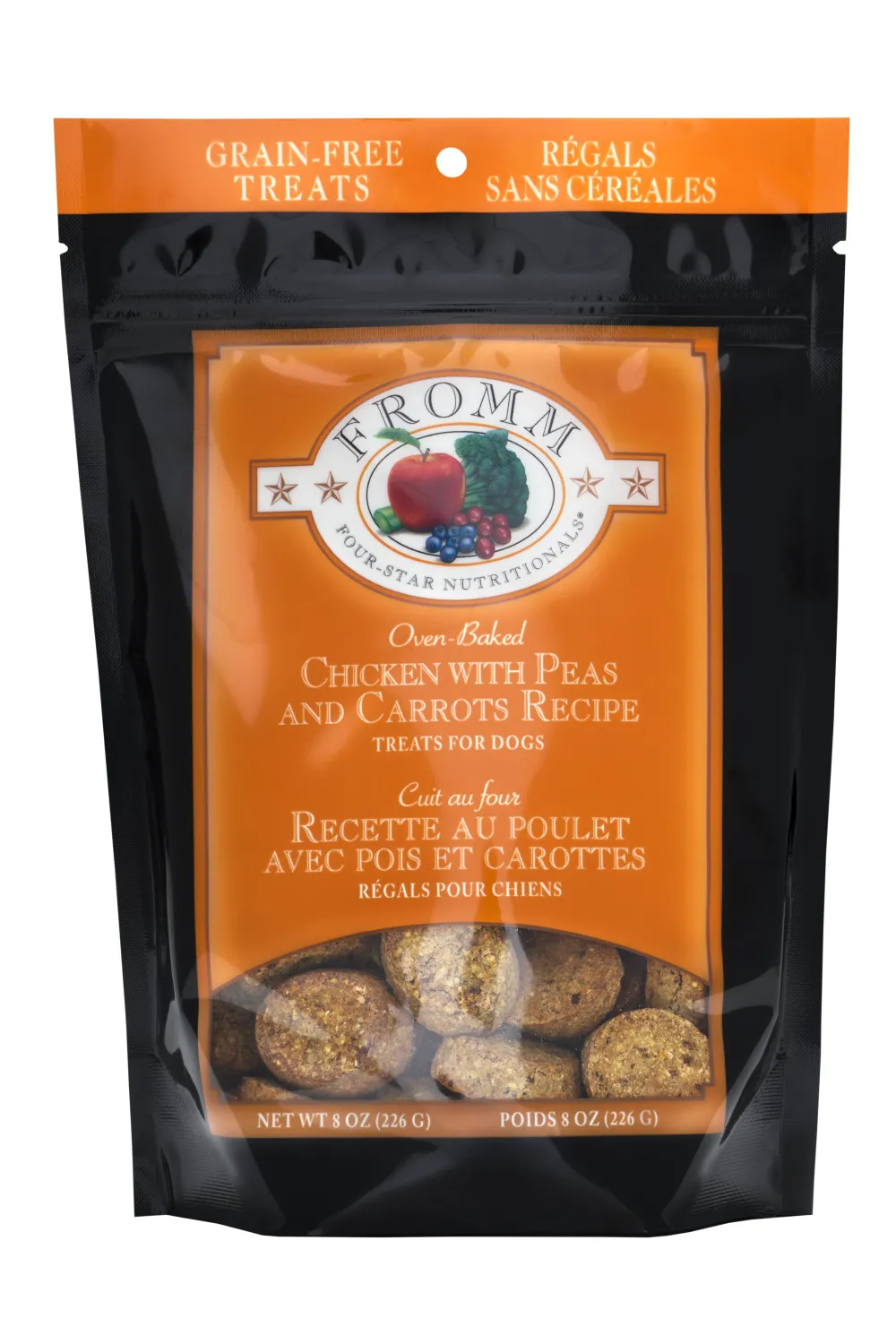 Fromm Biscuits & Crunchy Treats^Four-Star Nutritionals Chicken with Peas & Carrots Dog Treats, 8-oz