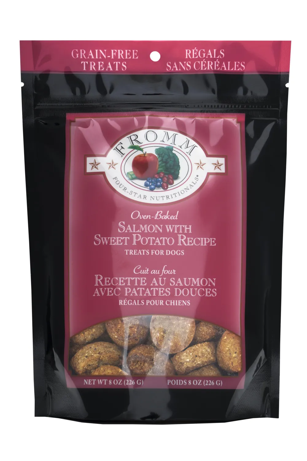 Fromm Biscuits & Crunchy Treats^Four-Star Nutritionals Salmon with Sweet Potato Dog Treats, 8-oz