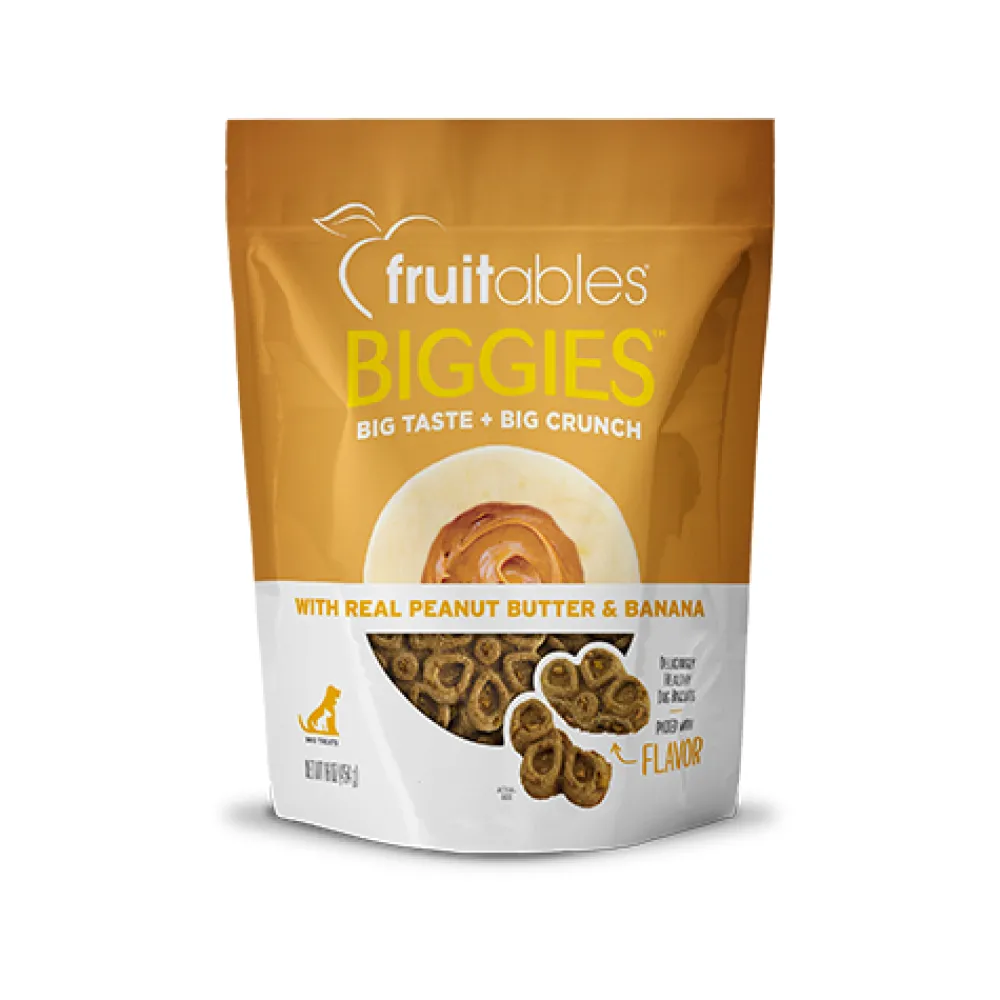 Fruitables Biscuits & Crunchy Treats^BIGGIES Peanut Butter & Banana Crunchy Dog Treats, 16-oz