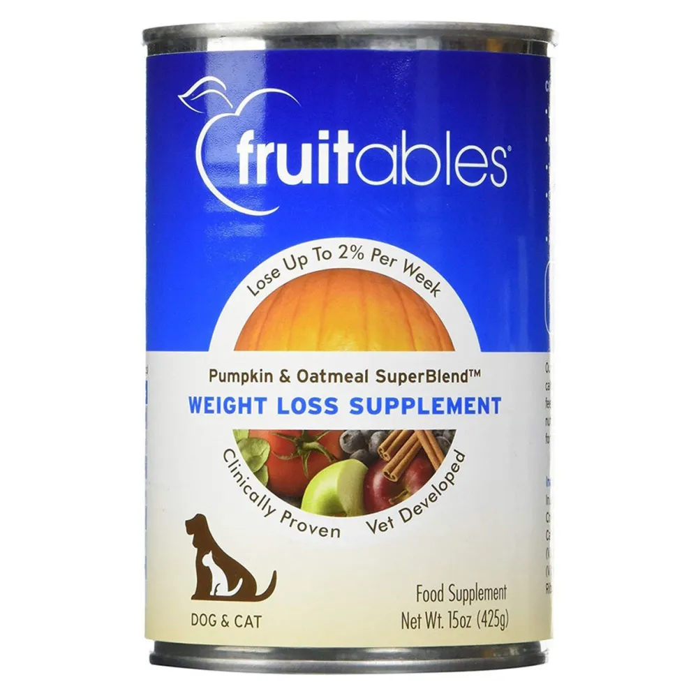 Fruitables Healthcare | Healthcare^Pumpkin and Oatmeal SuperBlend Weight Loss Dog & Cat Supplement, 15-oz