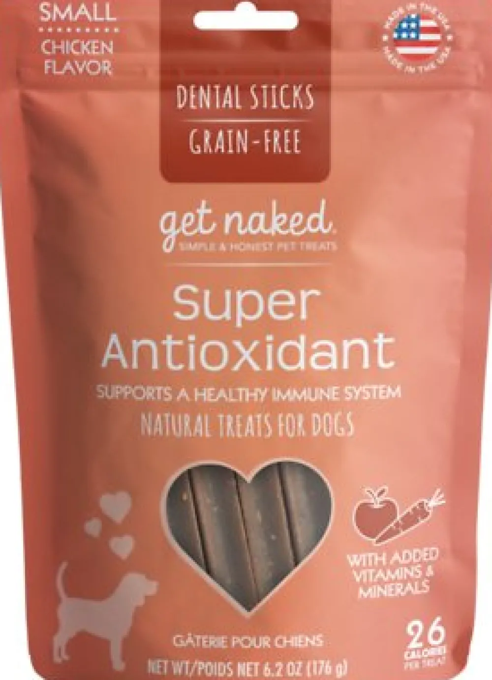 Get Naked Dental & Hard Chews^Super Antioxidant Dental Chew Sticks Dog Treats, Small