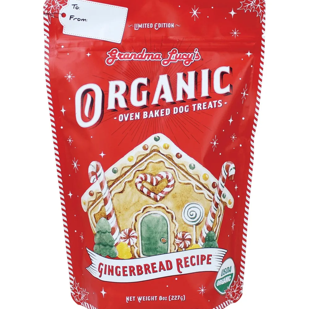 Grandma Lucy's Biscuits & Crunchy Treats^Organic Baked Gingerbread Recipe Dog Treats, 8-oz