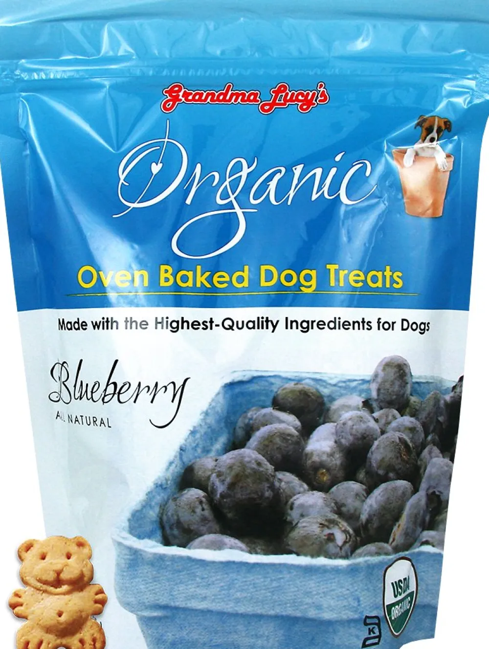 Grandma Lucy's Biscuits & Crunchy Treats^Organic Blueberry Oven Baked Dog Treats, 14-oz