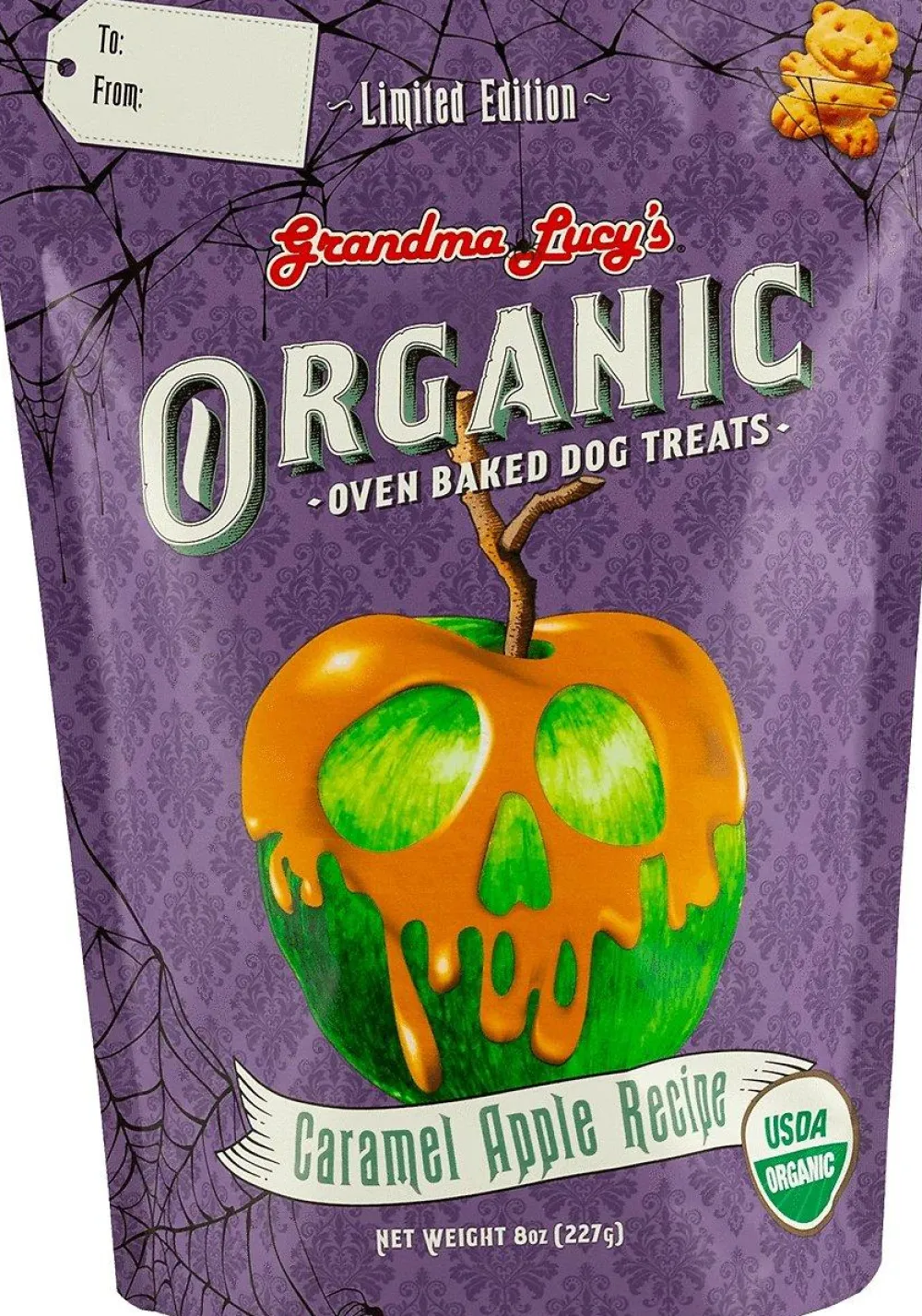 Grandma Lucy's Biscuits & Crunchy Treats^Organic Caramel Apple Oven Baked Dog Treats, 8-oz