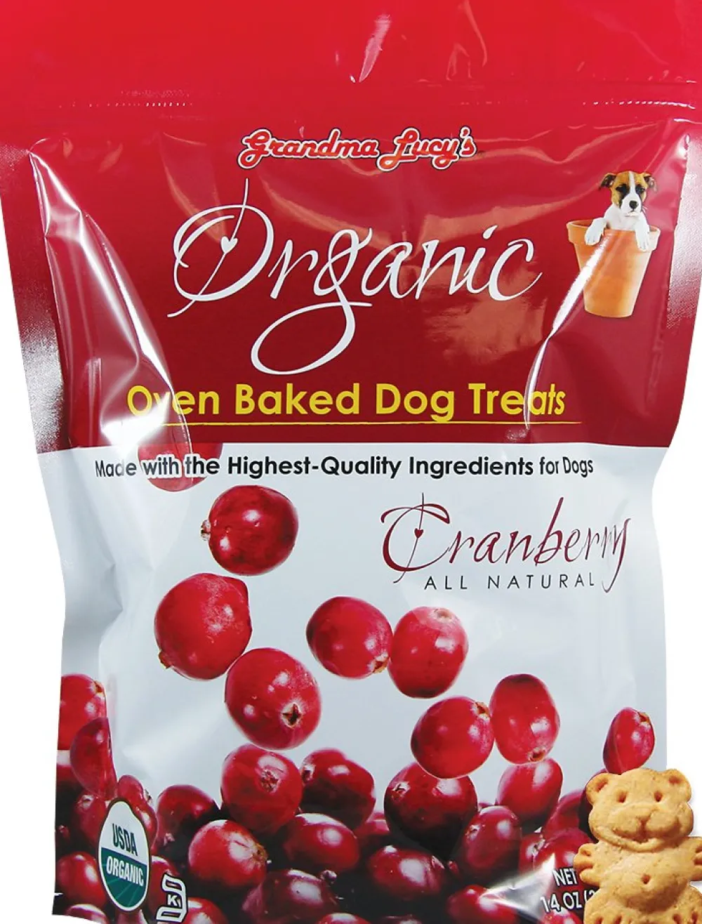Grandma Lucy's Biscuits & Crunchy Treats^Organic Cranberry Oven Baked Dog Treats, 14-oz