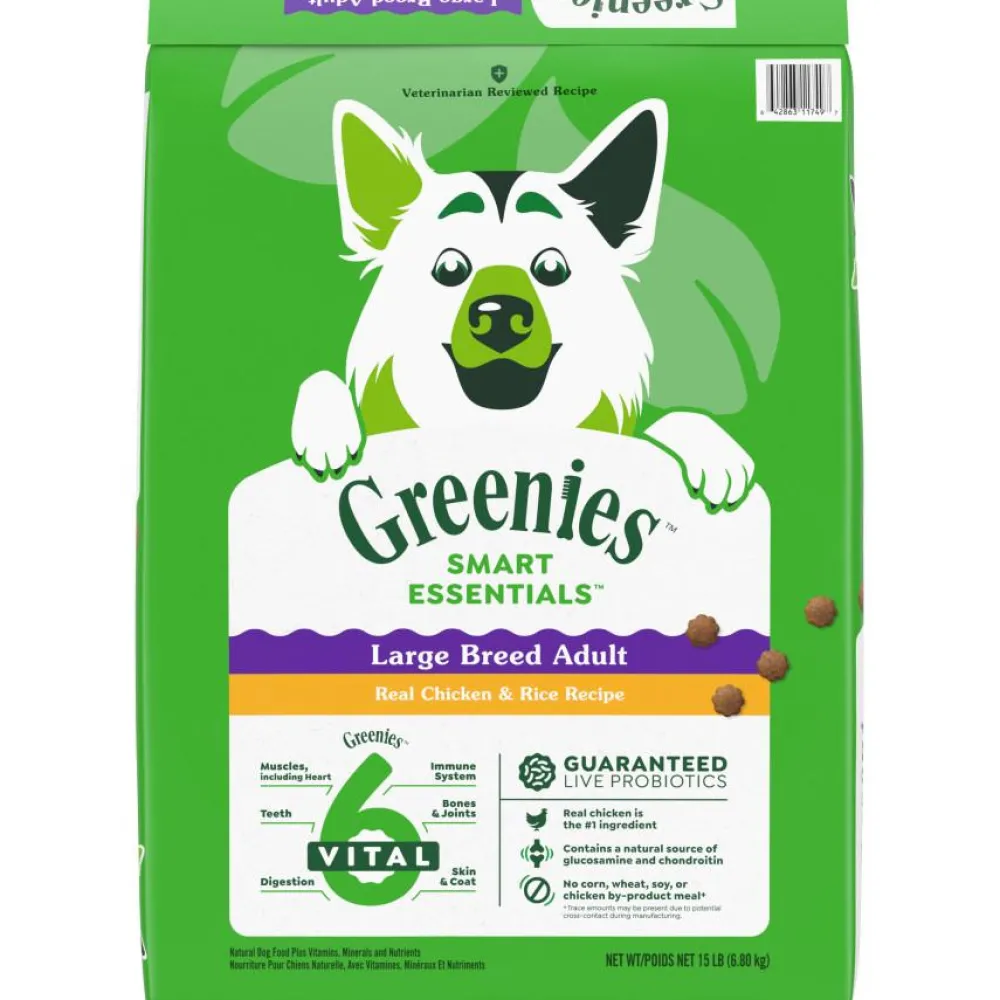 Greenies Dry Food^Smart Essentials Real Chicken & Rice Large Breed Adult Dry Dog Food, 15-lb