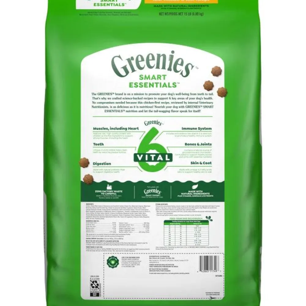 Greenies Dry Food^Smart Essentials Real Chicken & Rice Large Breed Adult Dry Dog Food, 15-lb