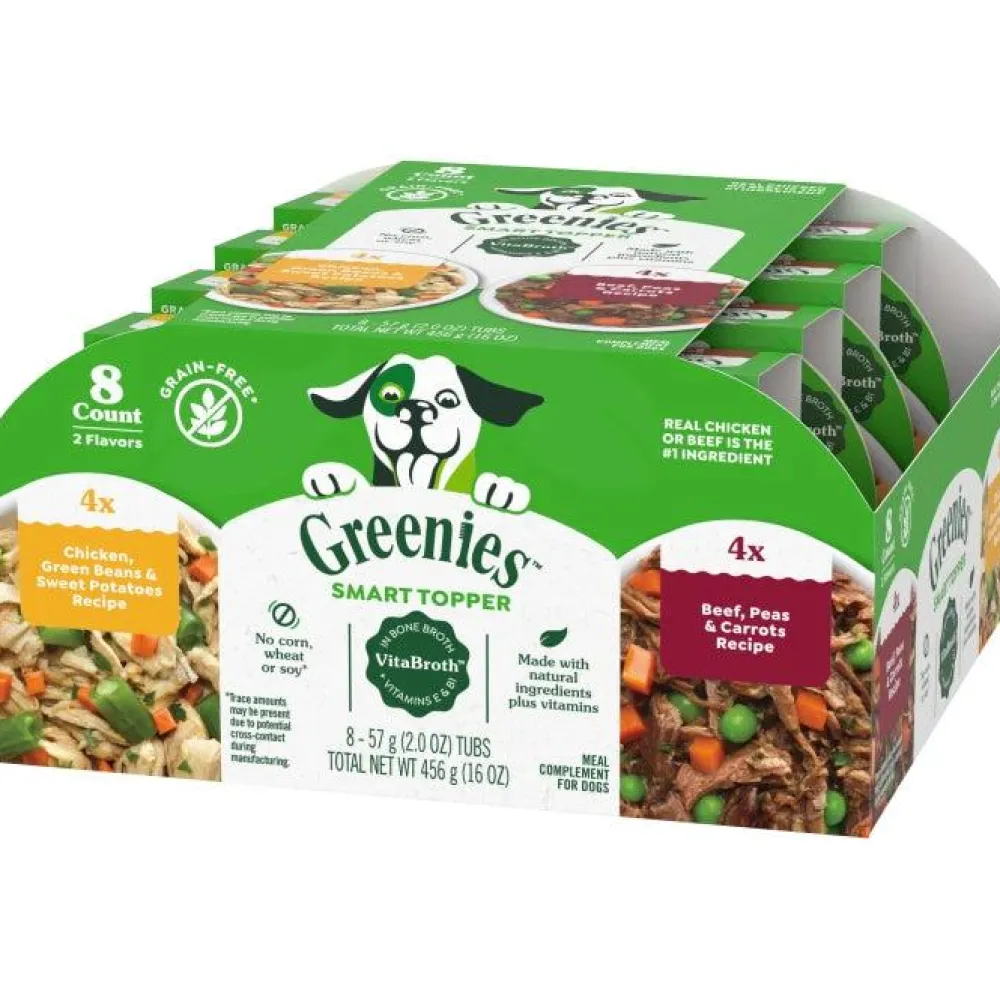 Greenies Food Toppings^Smart Topper Chicken with Green Beans & Beef Variety Pack Grain-Free Wet Dog Food Topper, 8-oz