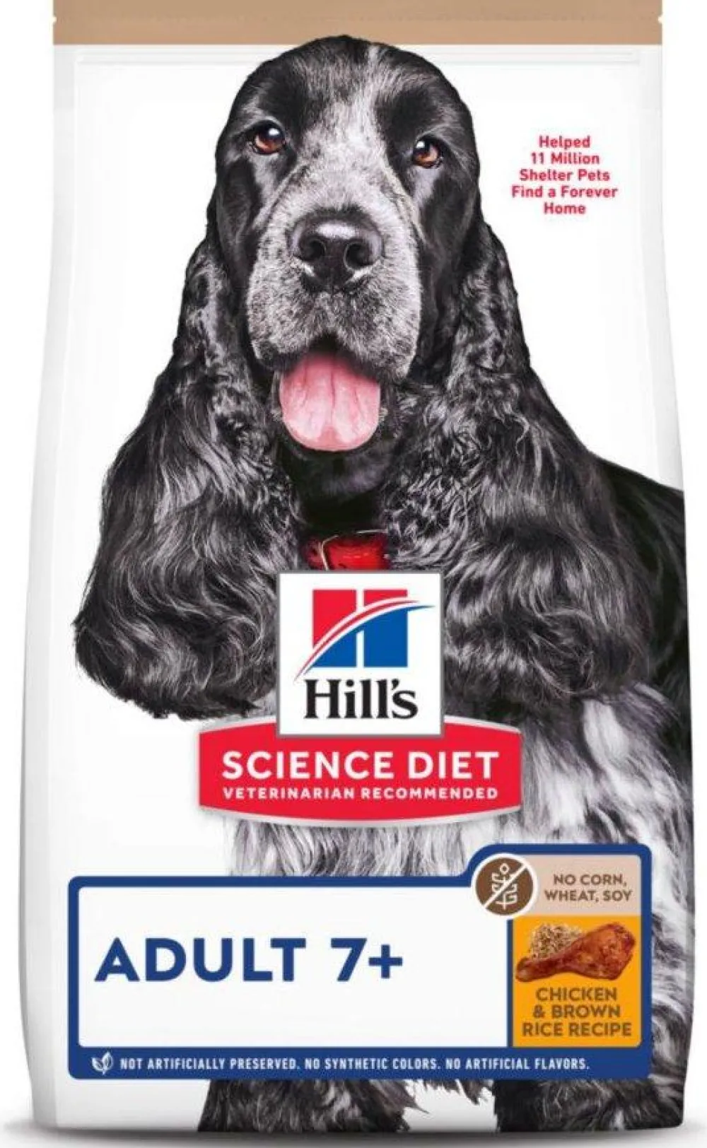 Hill's Science Diet Dry Food^Adult 7+ No Corn, Wheat, Soy Chicken & Brown Rice Dry Dog Food, 4-lb