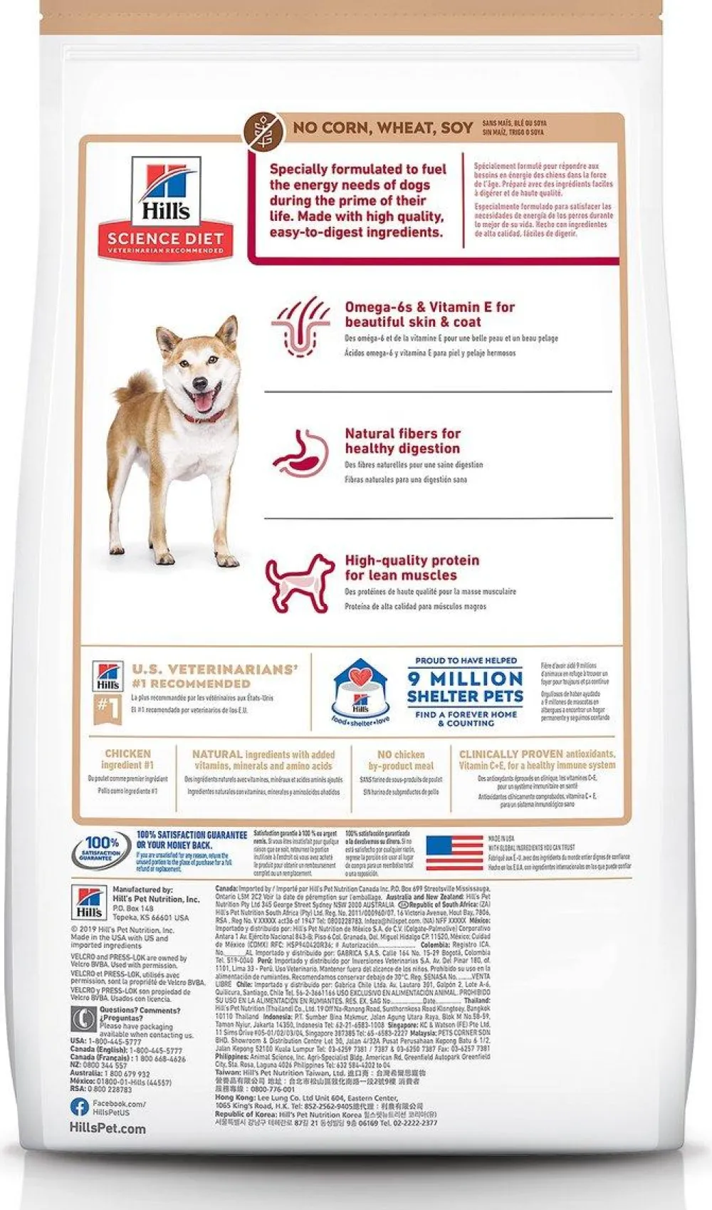Hill's Science Diet Dry Food^Adult 1-6 No Corn, Wheat, Soy Chicken & Brown Rice Dry Dog Food, 4-lb