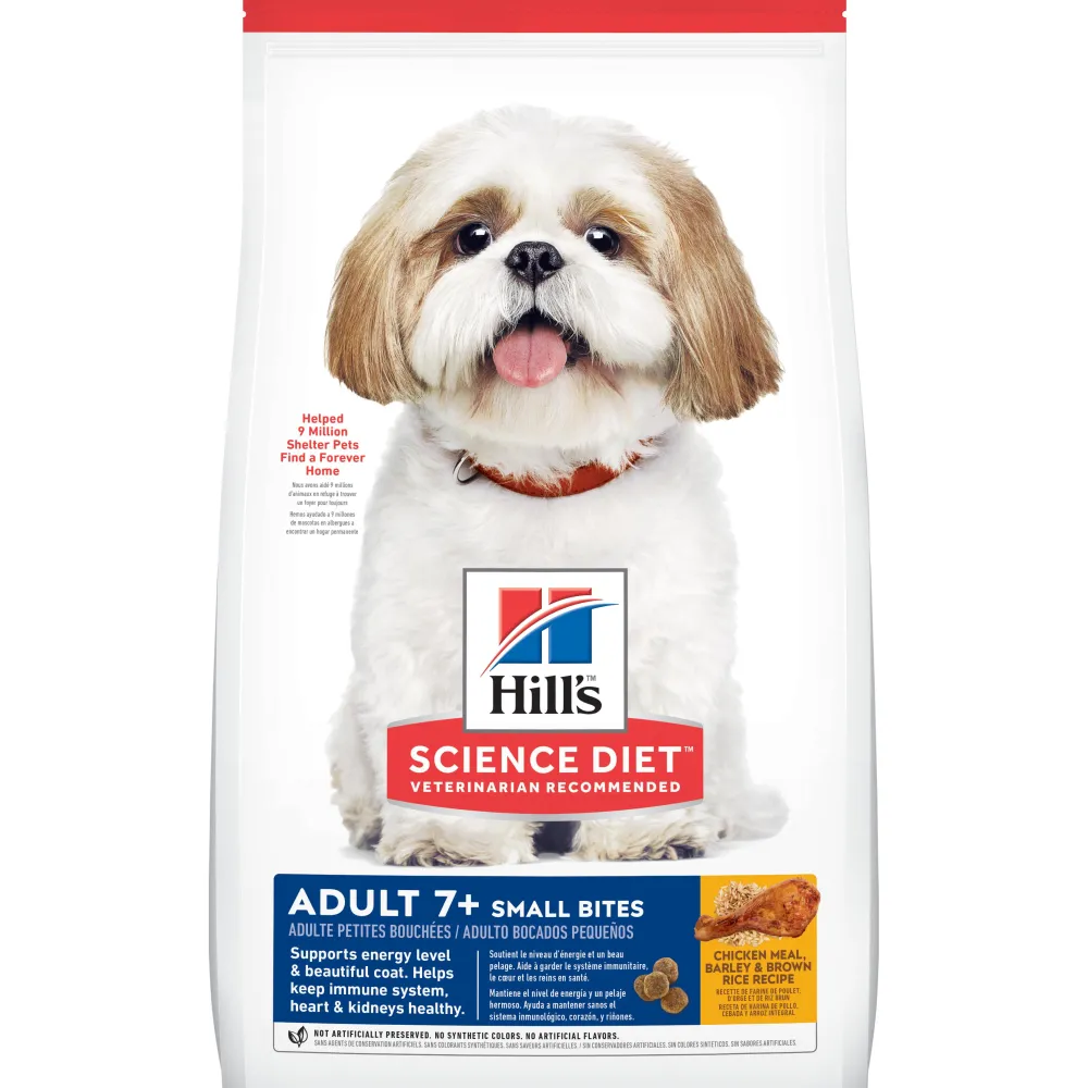 Hill's Science Diet Dry Food^Adult 7+ Small Bites Chicken Meal, Barley & Brown Rice Dry Dog Food, 5-lb