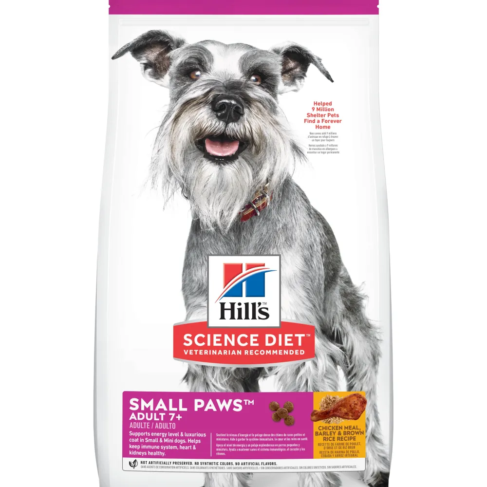 Hill's Science Diet Dry Food^Adult 7+ Small Paws Chicken Meal, Barley & Brown Rice Dry Dog Food, 4.5-lb
