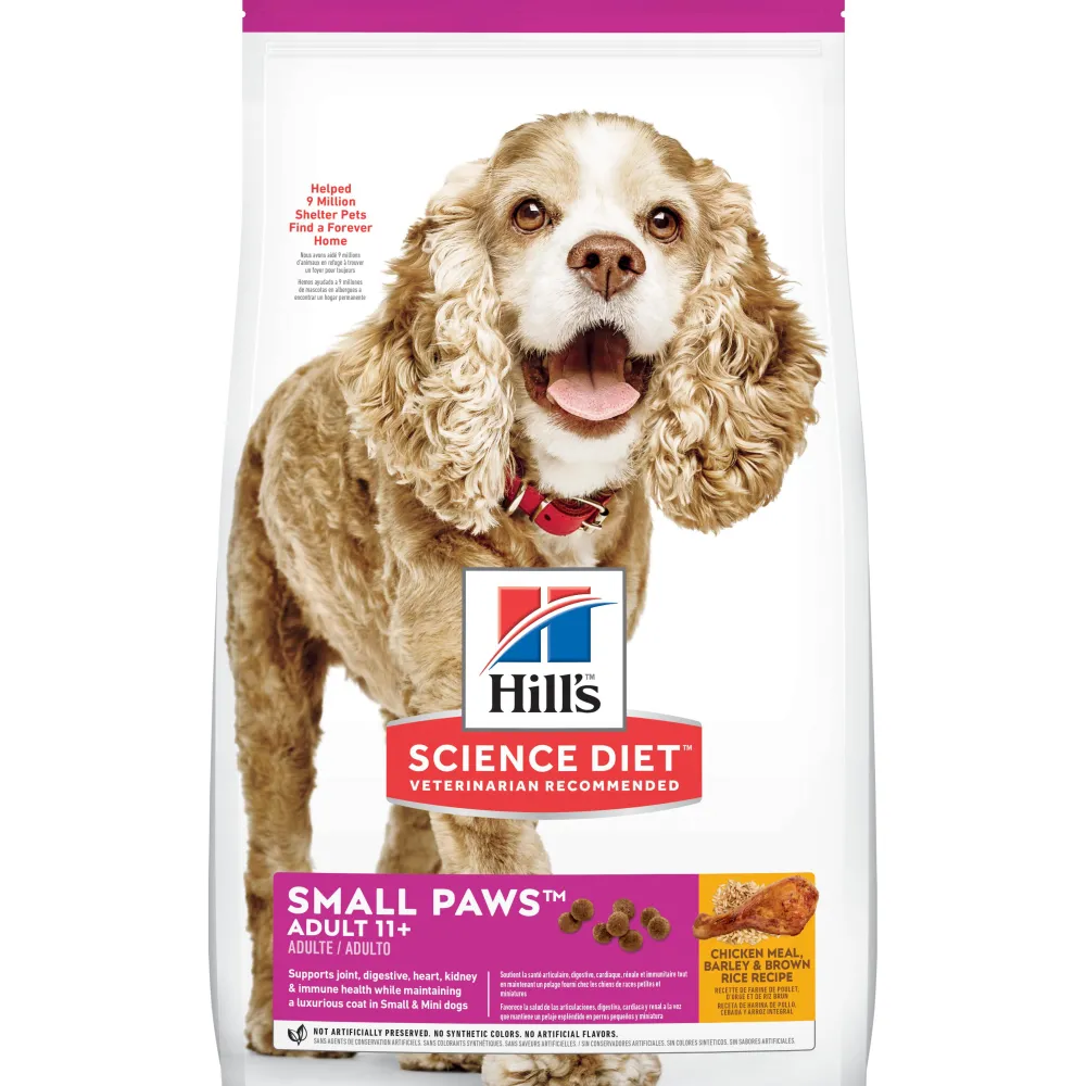 Hill's Science Diet Dry Food^Adult 11+ Small Paws Chicken Meal, Barley & Brown Rice Dry Dog Food, 4.5-lb