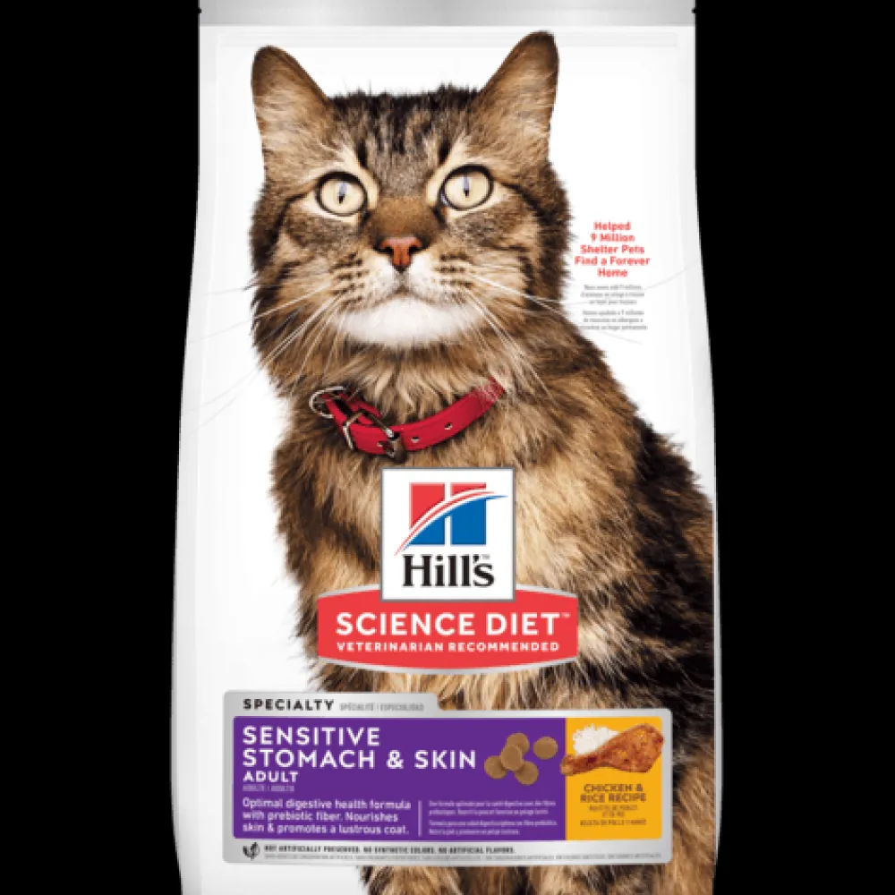 Hill's Science Diet Dry Food^Adult Sensitive Stomach & Skin Dry Cat Food, 15.5-lb