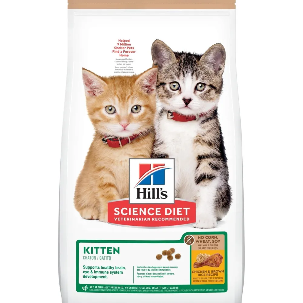Hill's Science Diet Dry Food^Kitten No Corn, Wheat, Soy Chicken & Brown Rice Dry Cat Food, 3.5-lb